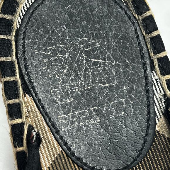 Burberry Nova Check Canvas Thong Wedge Espadrilles Size 37 US Women's 6-6.5 - Picture 6 of 10